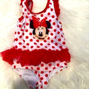 5 for $15. 💙 Minnie Mouse polka dot swim suit